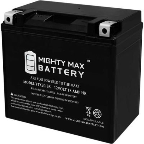 Ecom Group Inc Mighty Max Battery YTX20 12V 18AH / 270CCA Battery YTX20-BS